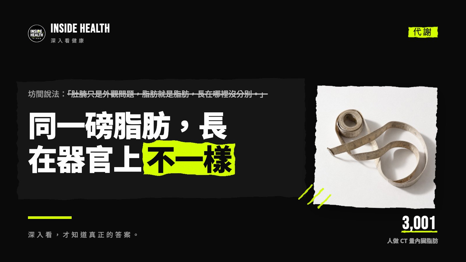 同一磅脂肪，長在器官上不一樣